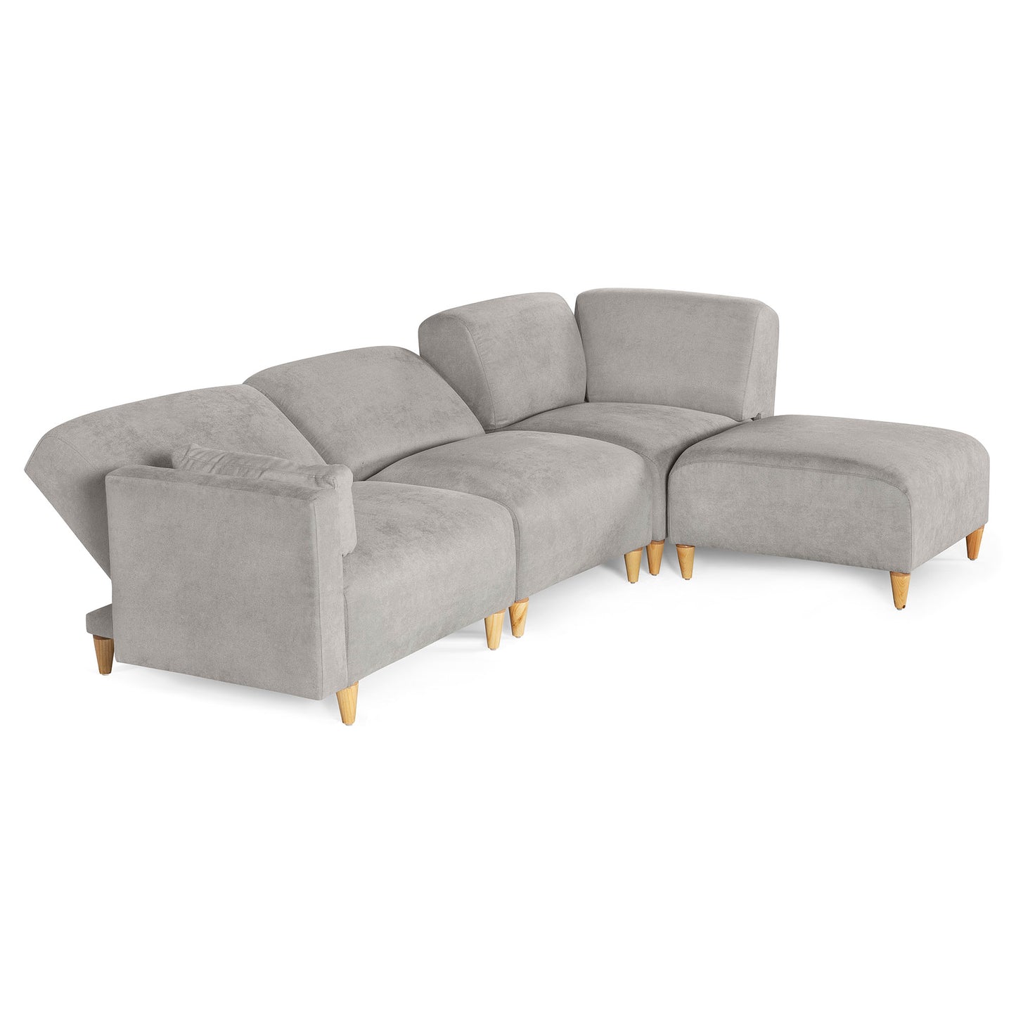 Sala Modular de 4 modulos Zavian Color Gris Claro