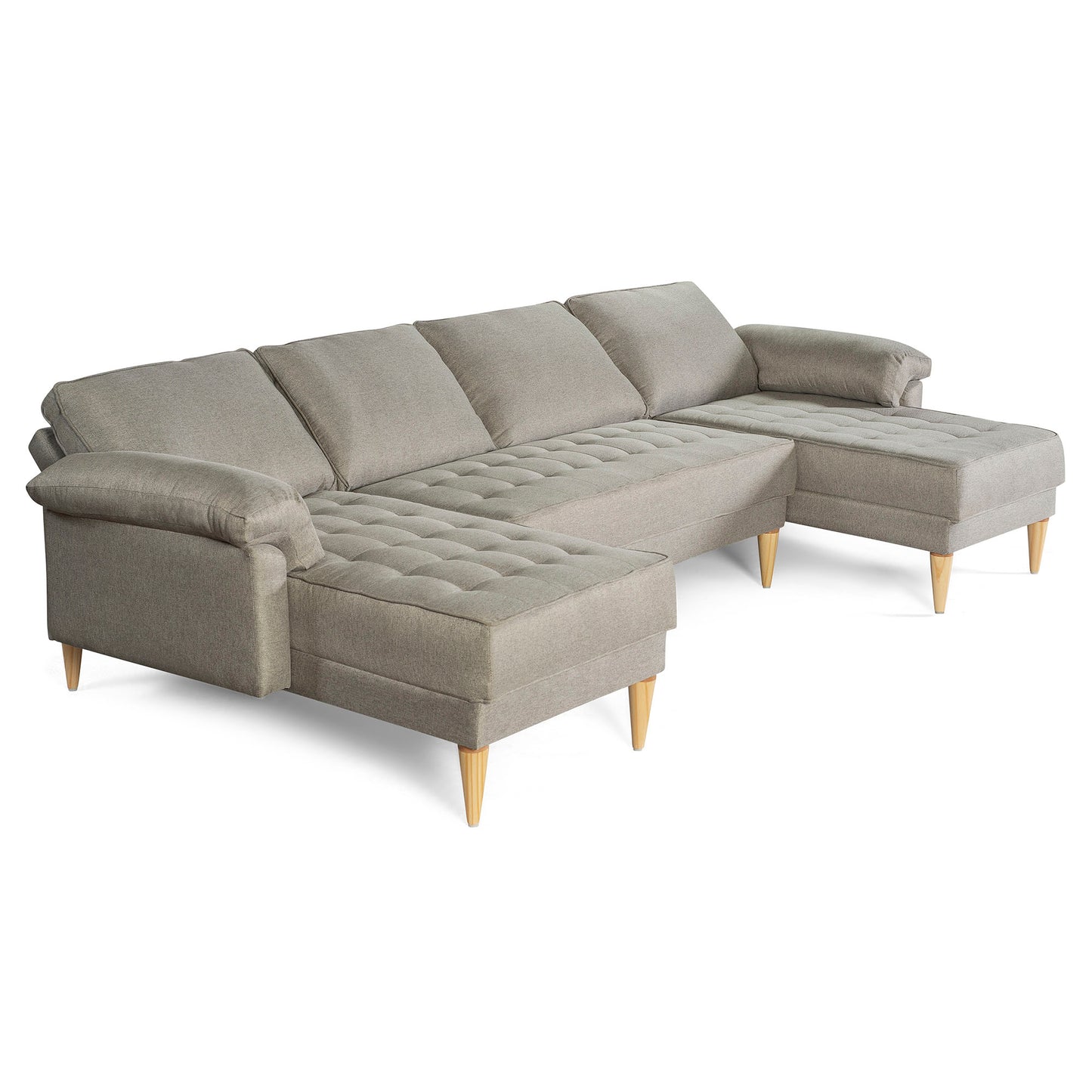 Sala Modular Doble Chaise Salazar Color Gris Claro