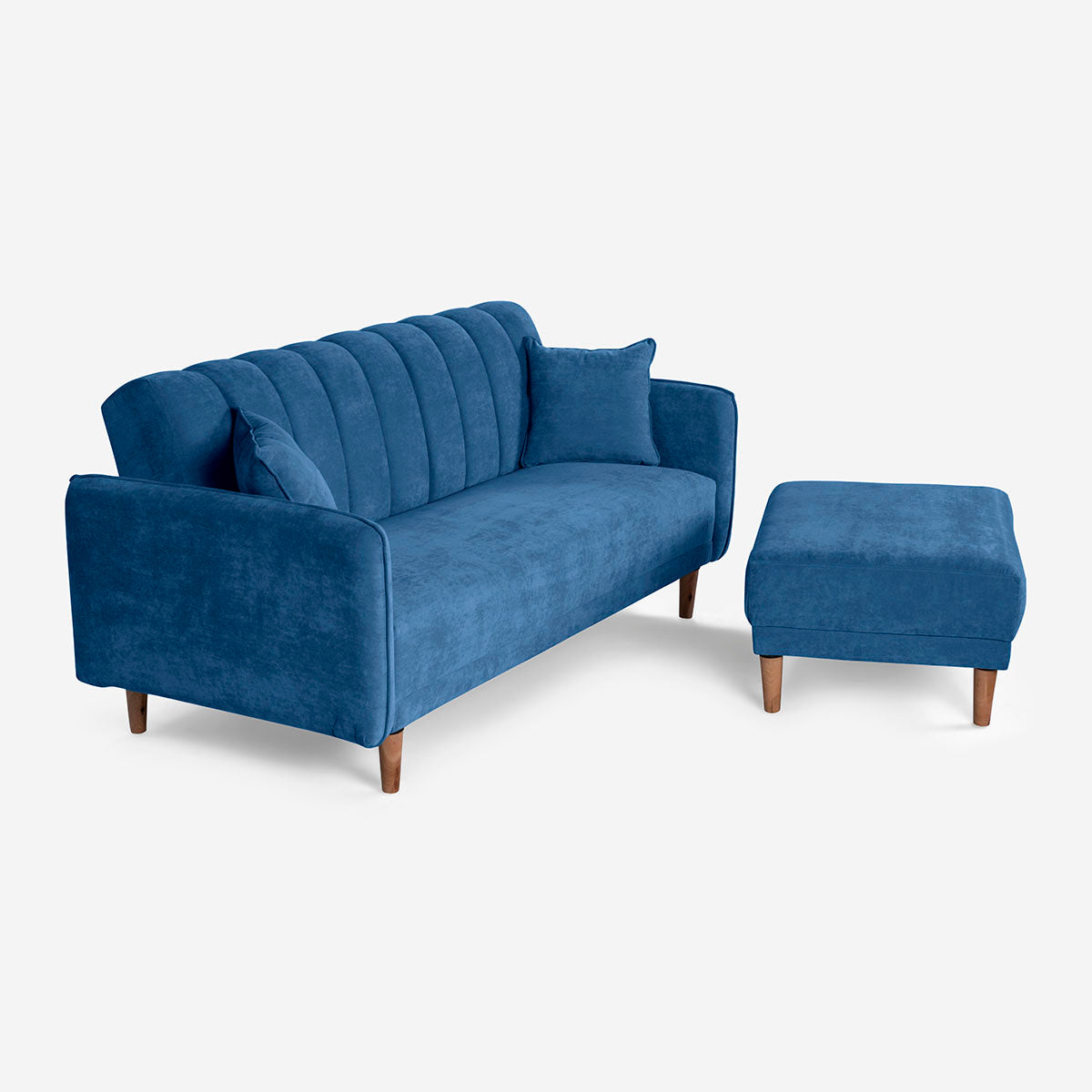Sofá Cama + Taburete Avocata Color Azul