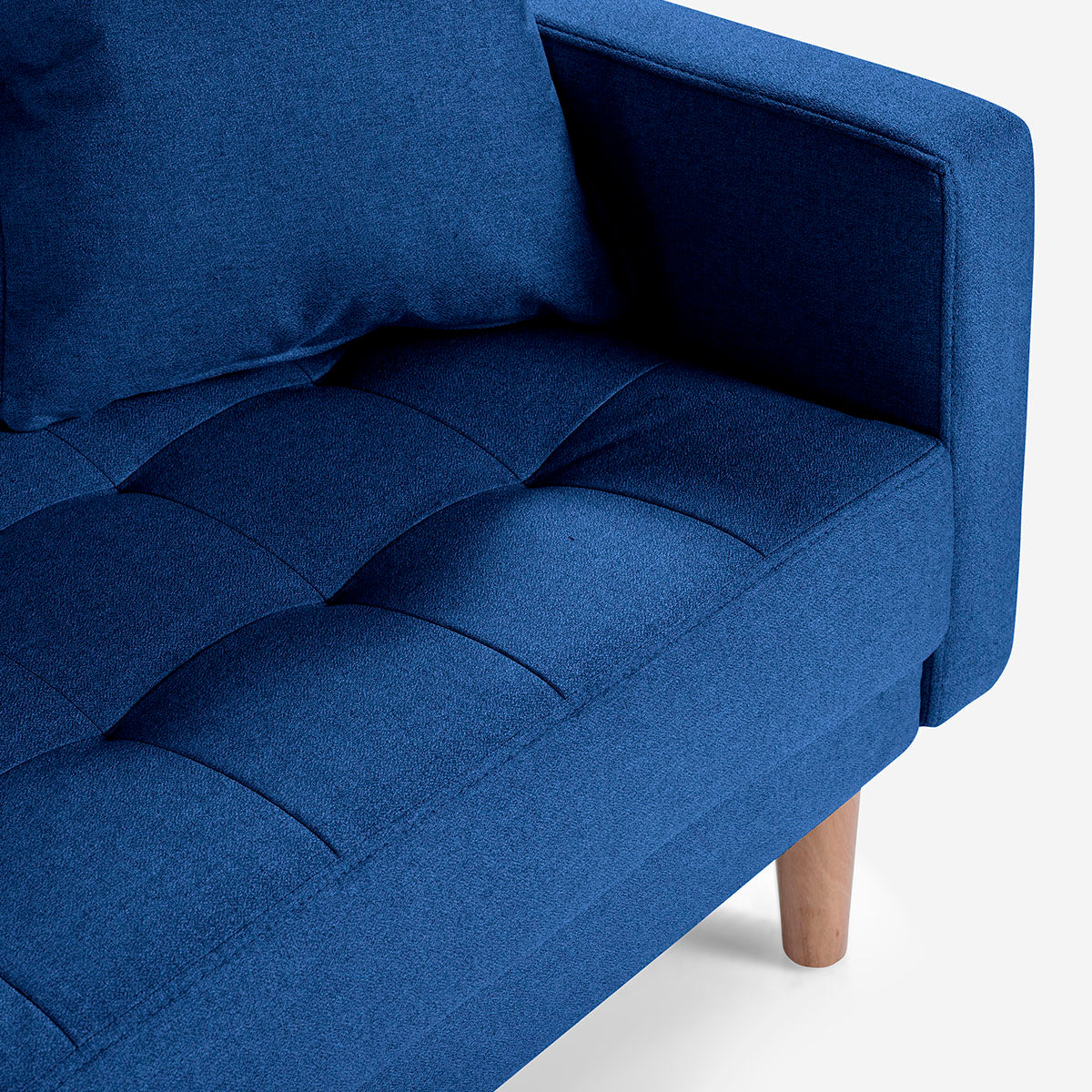 Sofá Cama Makora Encore Azul Lino De 3 Plazas