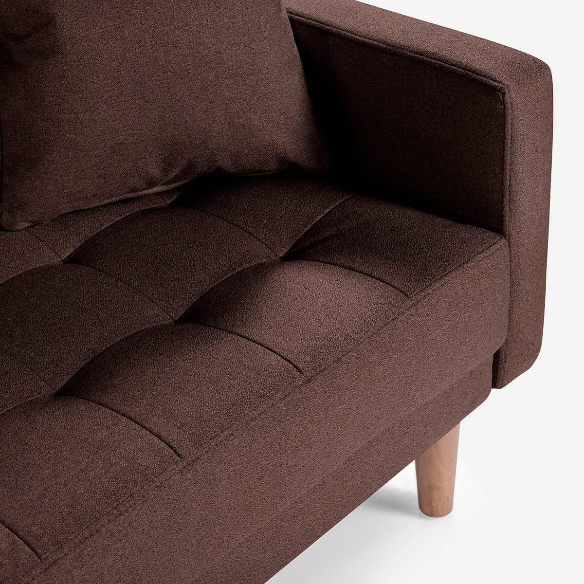 Sofá Cama Makora Encore Café Lino De 3 Plazas