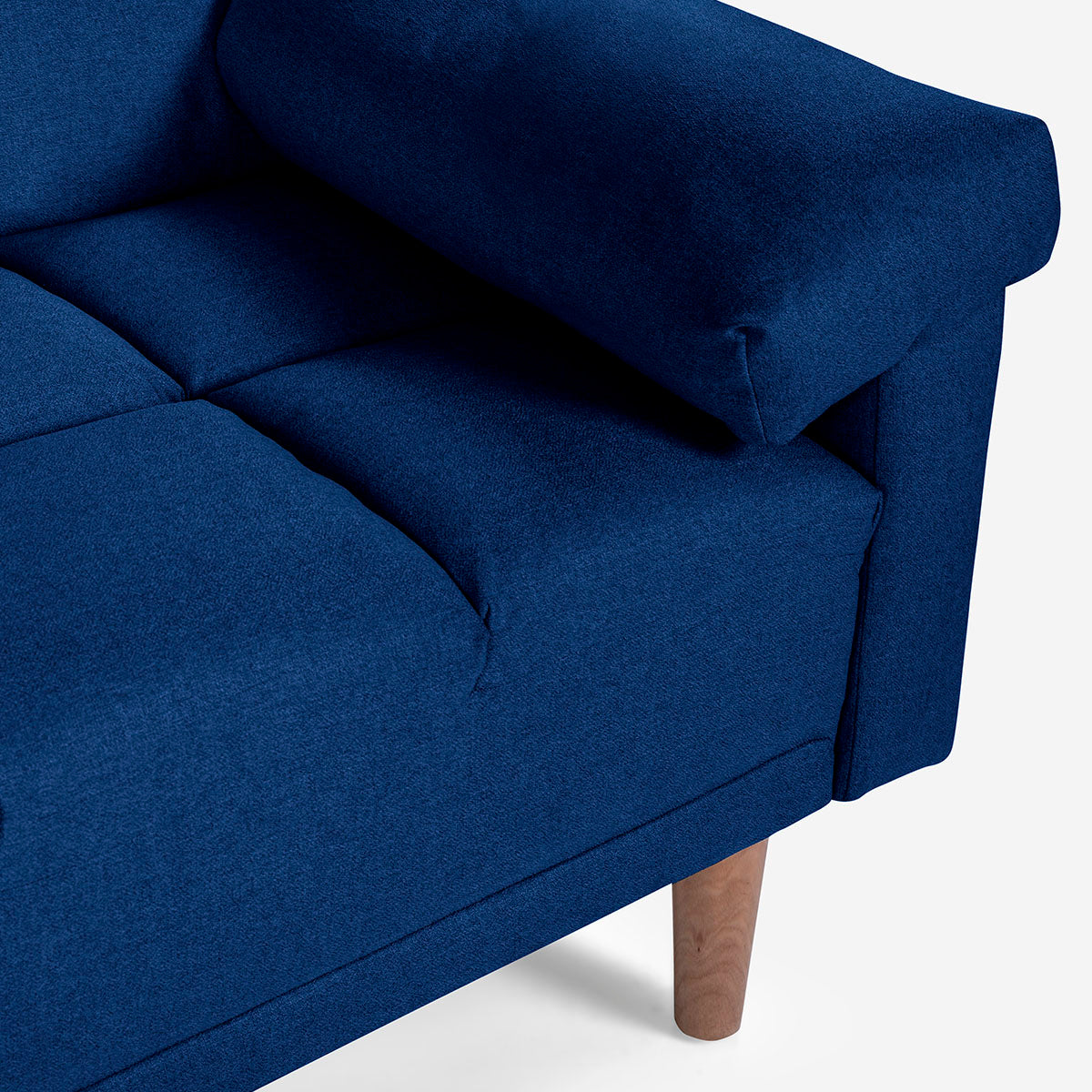 Sofá Cama Makora Gabbana Azul Lino De 3 Plazas