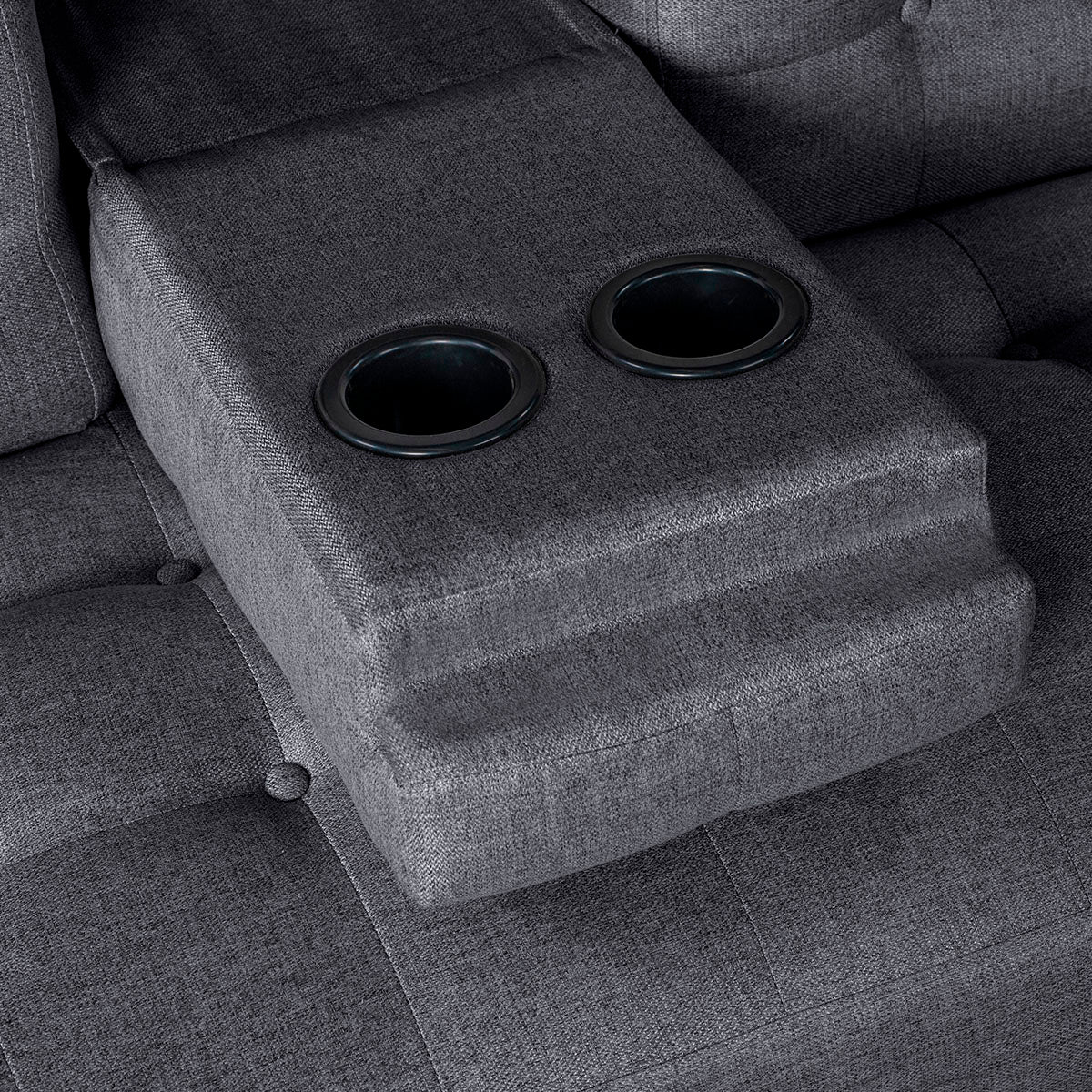 Sofá Cama Makora Maverik Gris Oxford Lino De 3 Plazas Con Portavasos - Outlet