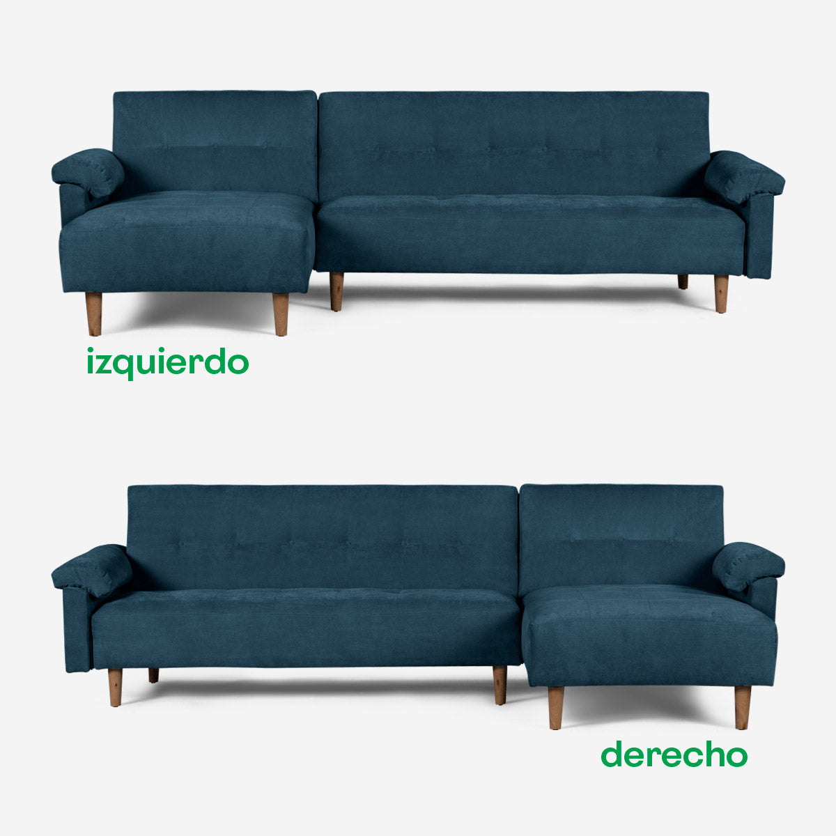 Sala Modular Makora Baily Olivo Terciopelo De 3 Plazas - Outlet