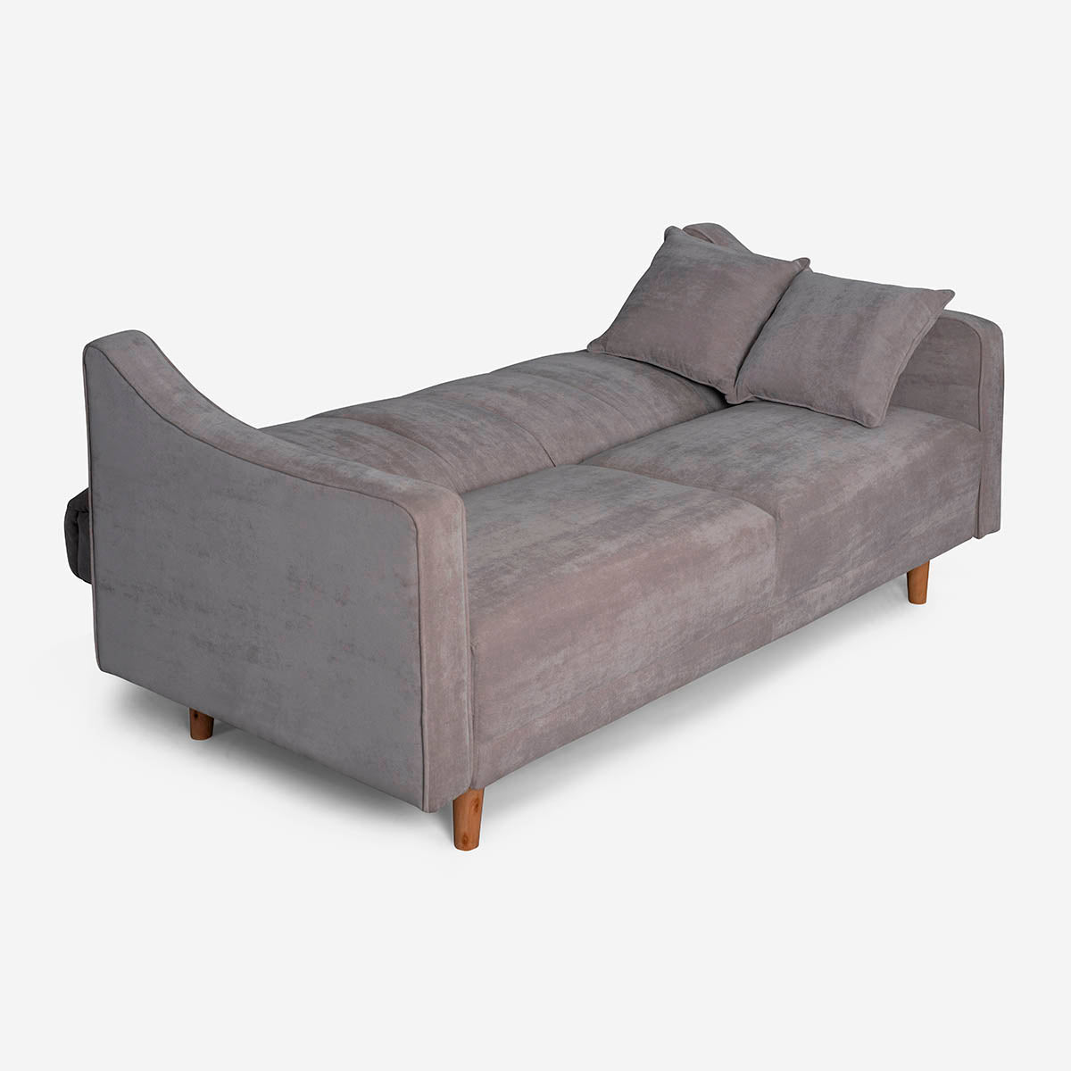 Sofá Cama Makora Annika Gris Claro Terciopelo De 3 Plazas - Outlet
