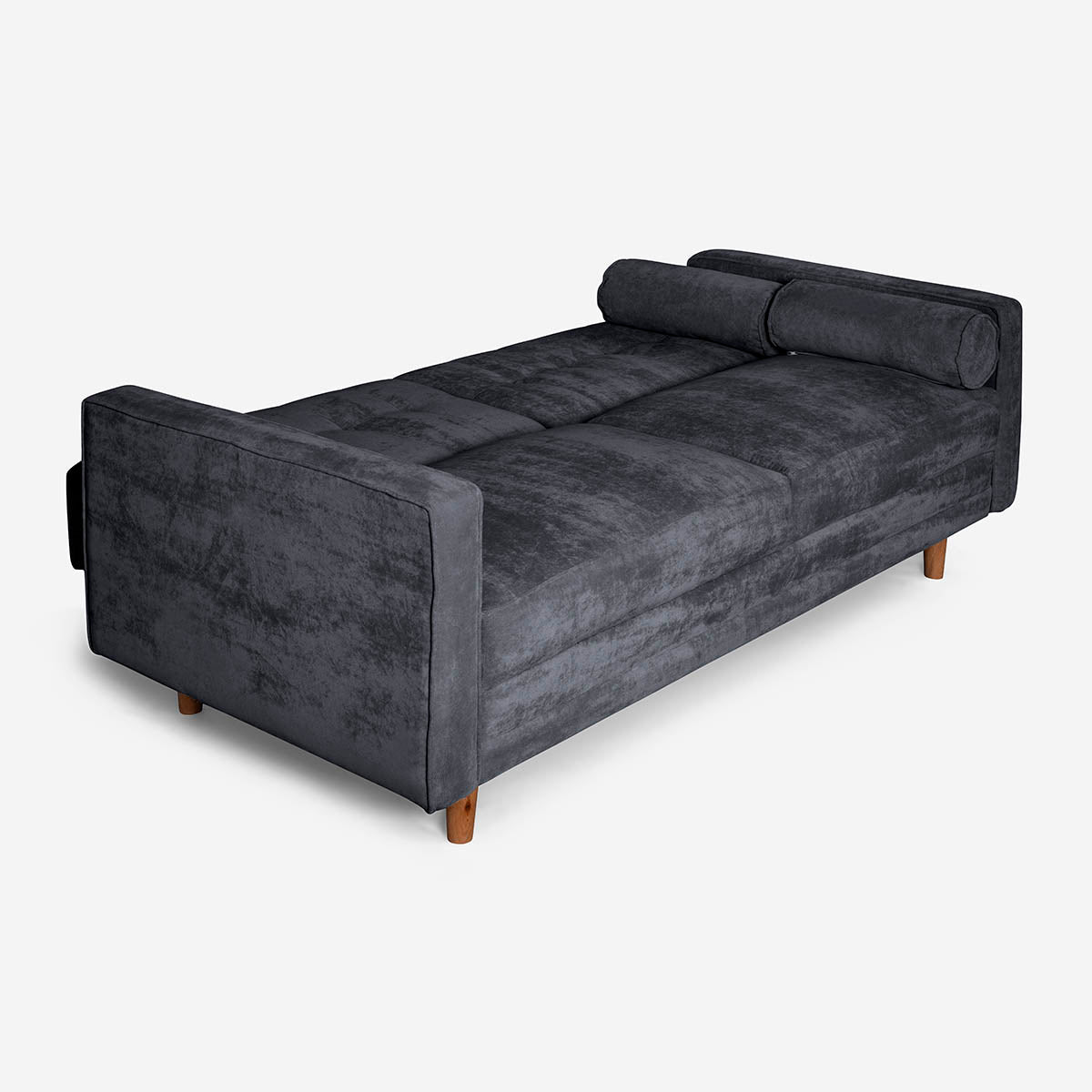 Sofá Cama Makora Bristol Gris Oxford Terciopelo De 3 Plazas - Outlet