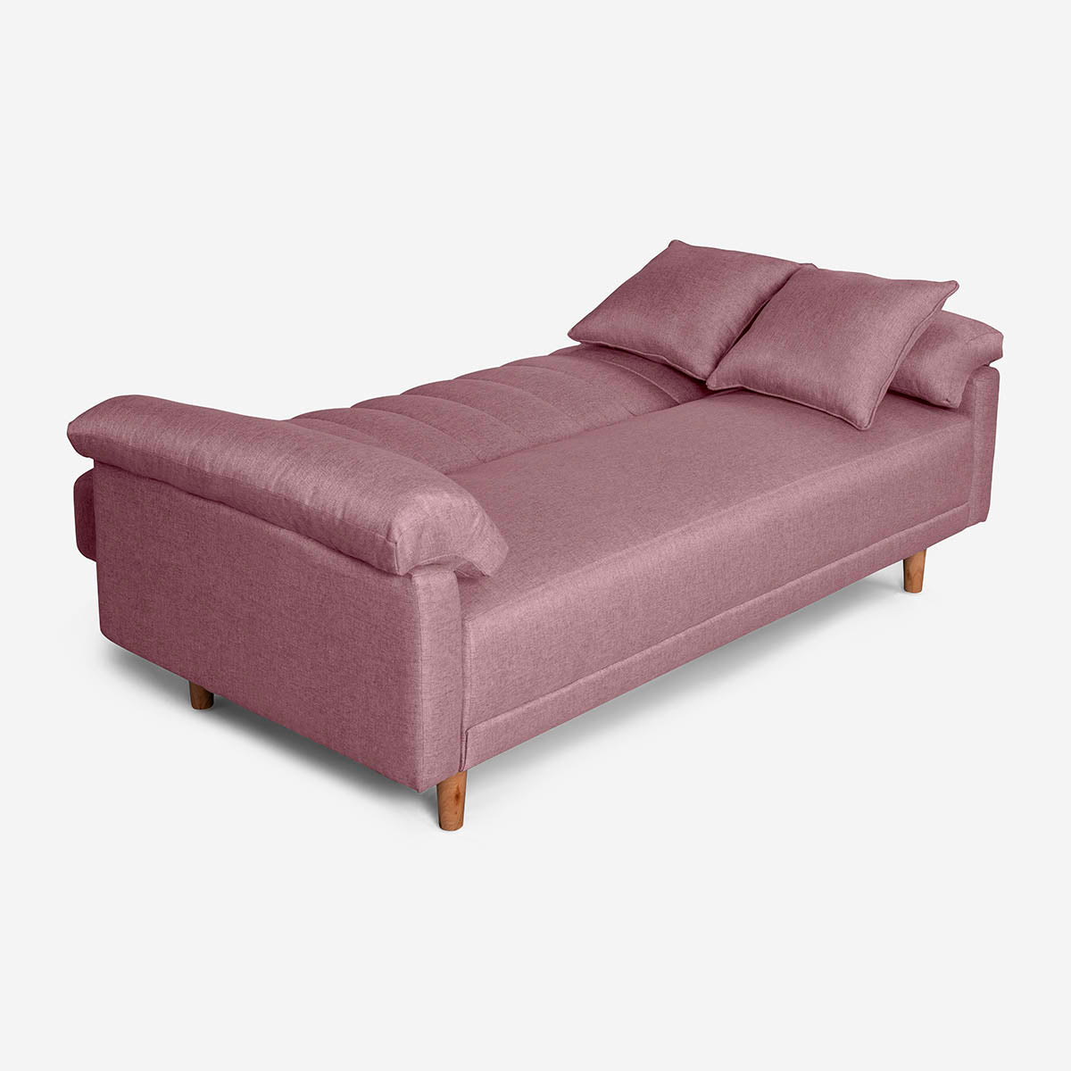 Sofá Cama Makora Brooklyn Rosa Lino De 3 Plazas