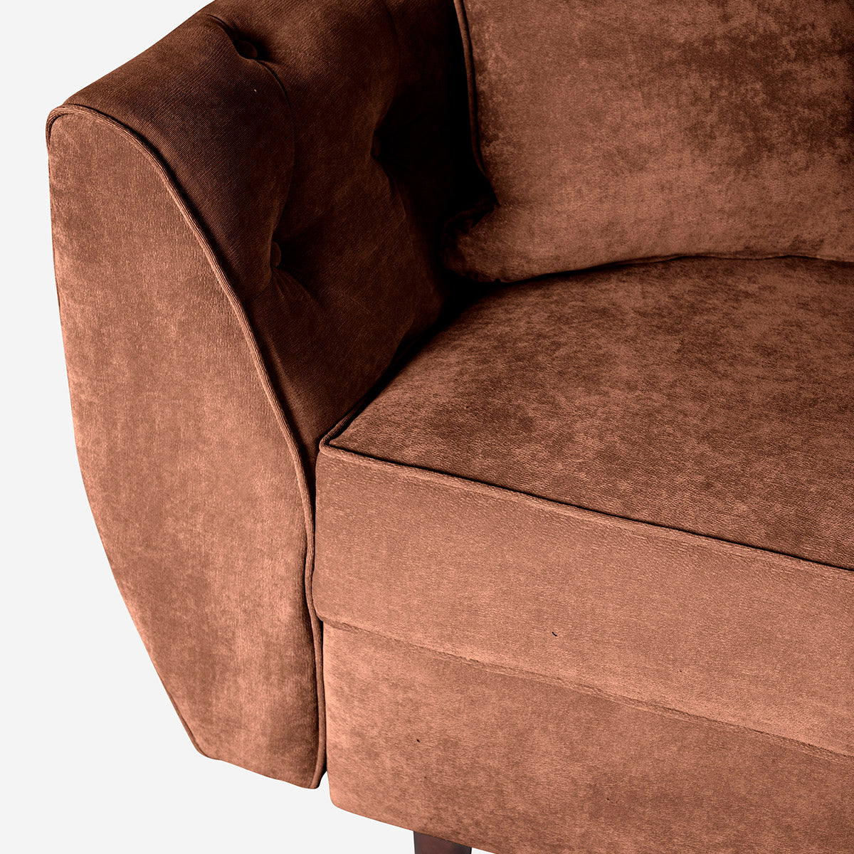 Sofá Love Seat Makora Clooney Café Terciopelo De 2 Plazas - Outlet
