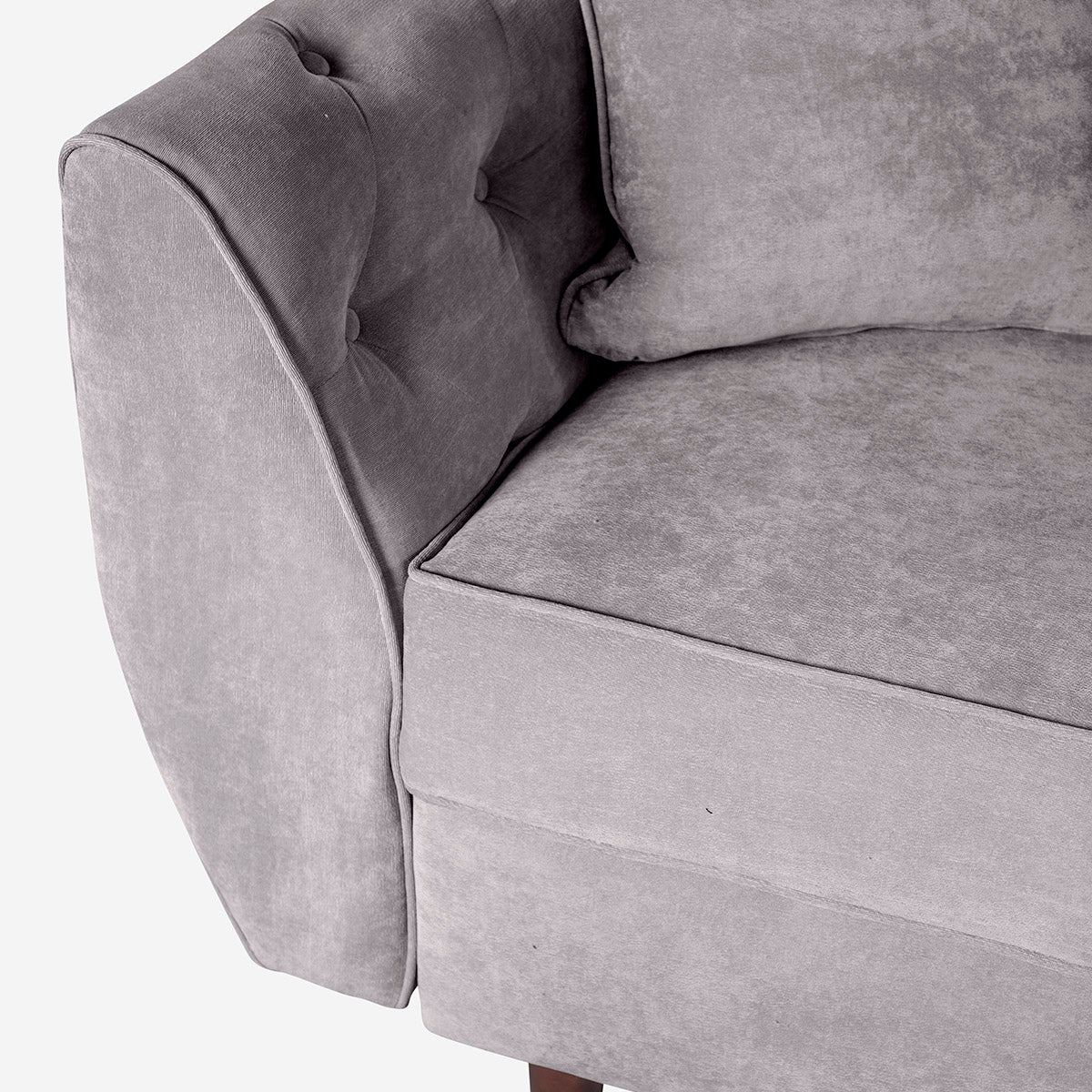 Sofá Love Seat Makora Clooney Gris Claro Terciopelo De 2 Plazas - Outlet