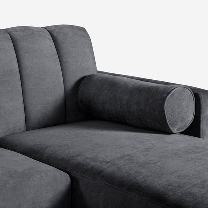 Sala Modular Makora Xander Gris Oxford Terciopelo De 3 Plazas - Outlet
