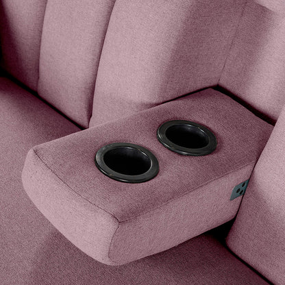 Sala Modular Makora Alessandra Rosa Magic De 3 Plazas Con Portavasos - Outlet