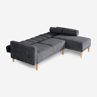 Sala Modular Makora Xander Gris Oxford Terciopelo De 3 Plazas - Outlet