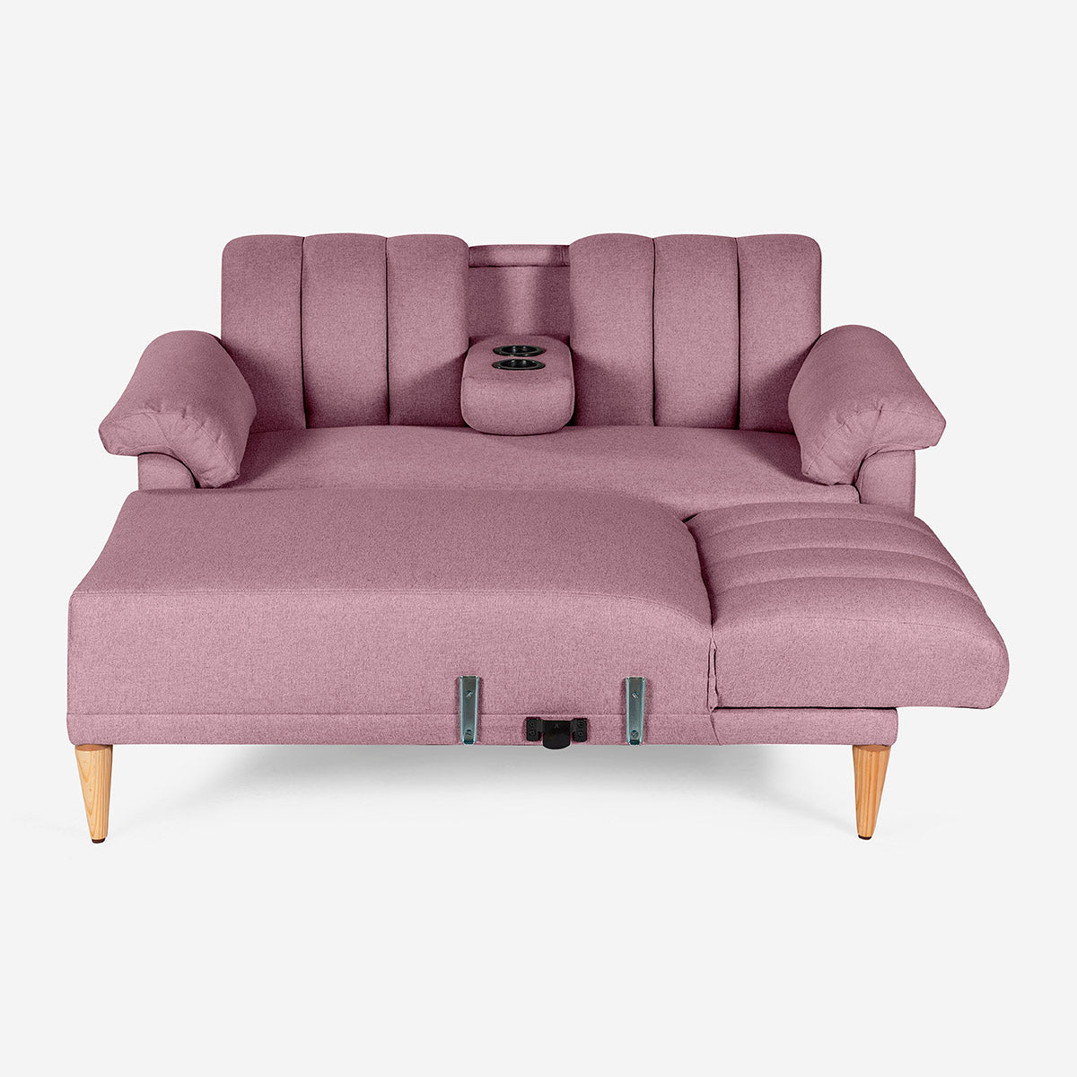 Sala Modular Makora Alessandra Rosa Magic De 3 Plazas Con Portavasos - Outlet