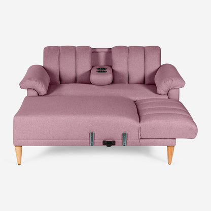 Sala Modular Makora Alessandra Rosa Magic De 3 Plazas Con Portavasos - Outlet