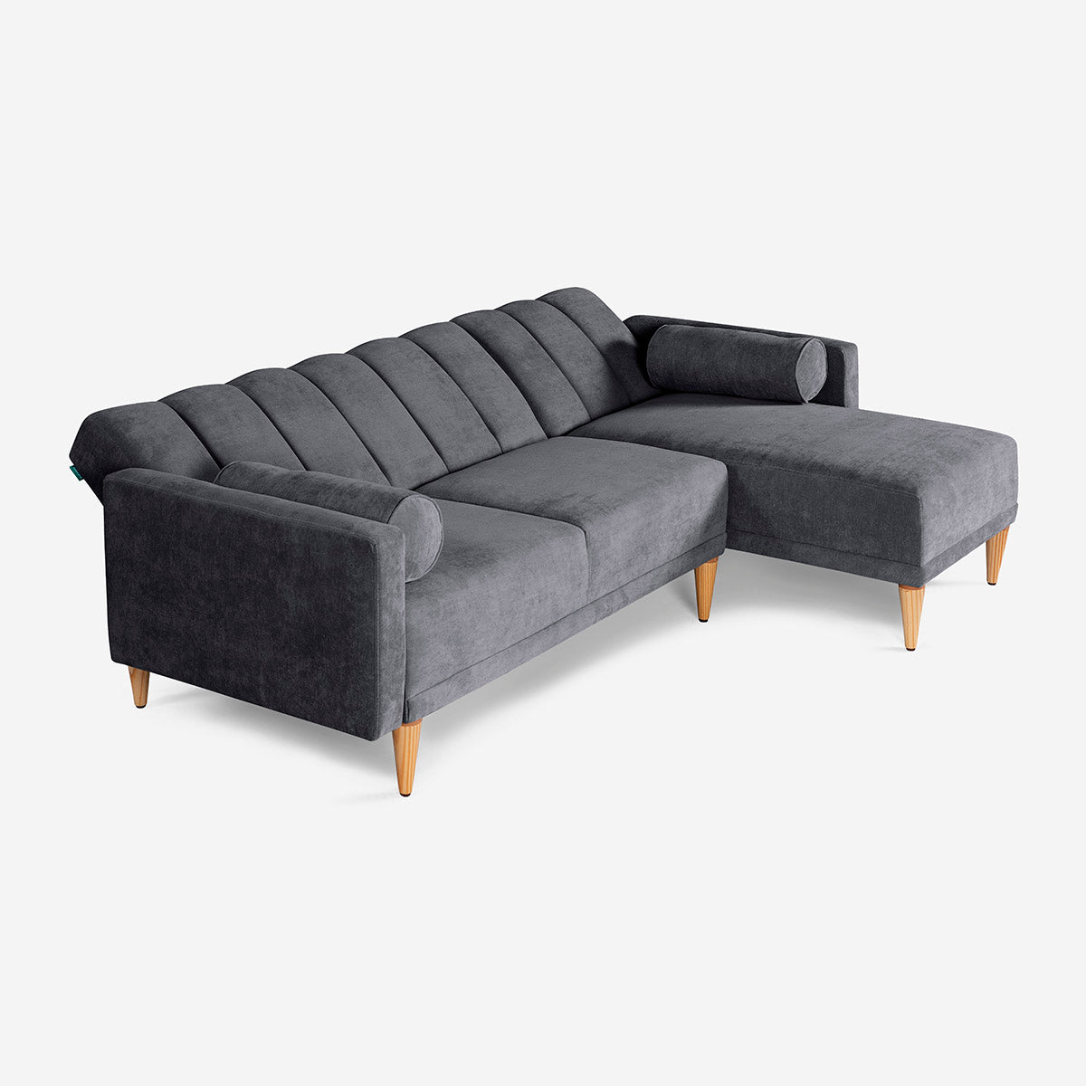 Sala Modular Makora Xander Gris Oxford Terciopelo De 3 Plazas - Outlet
