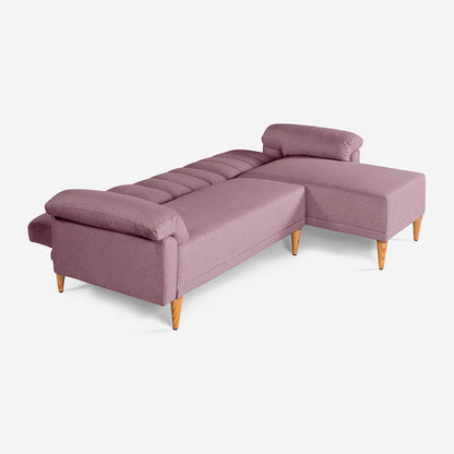 Sala Modular Makora Alessandra Rosa Magic De 3 Plazas Con Portavasos - Outlet
