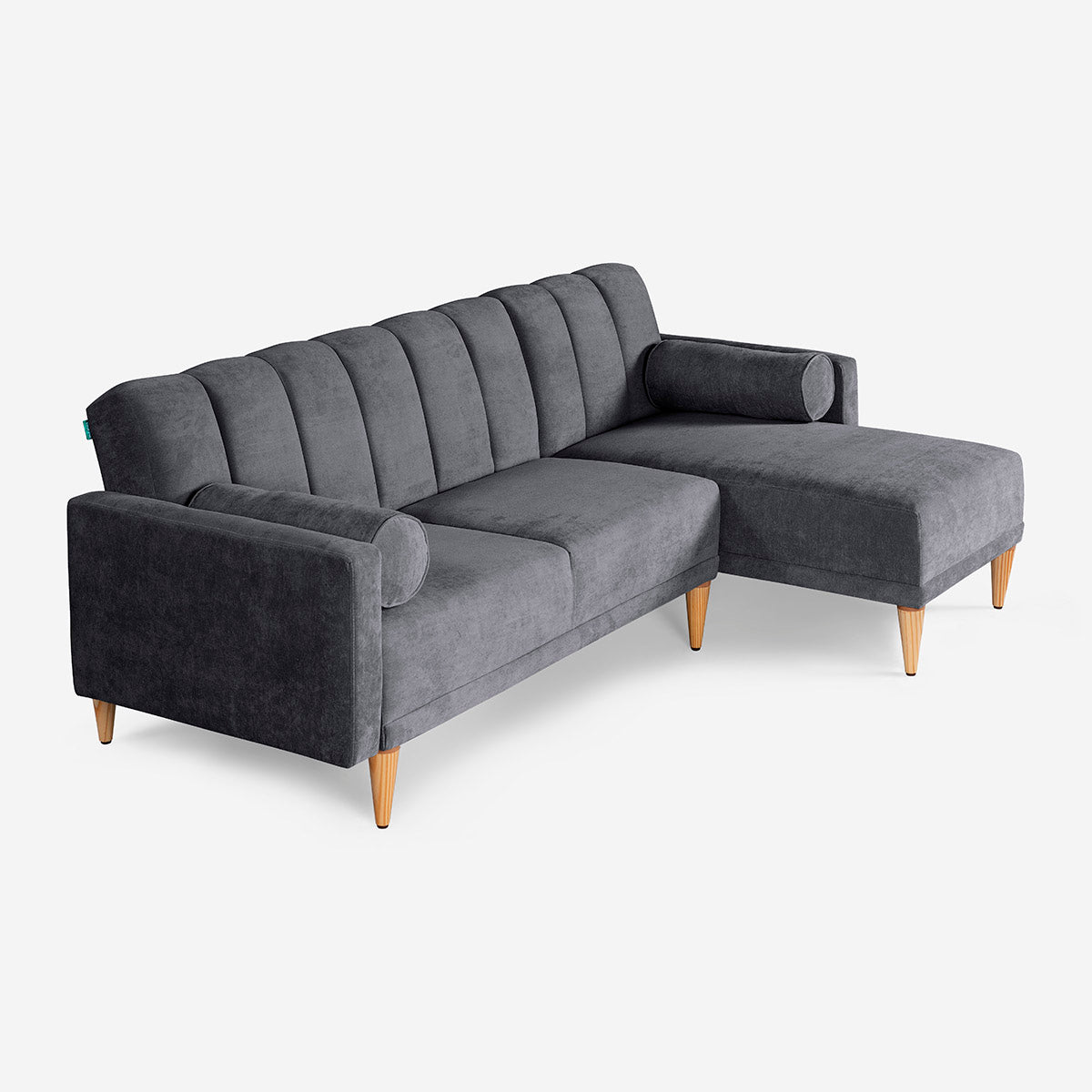 Sala Modular Makora Xander Gris Oxford Terciopelo De 3 Plazas - Outlet