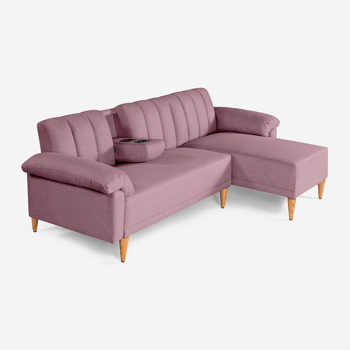 Sala Modular Makora Alessandra Rosa Magic De 3 Plazas Con Portavasos - Outlet