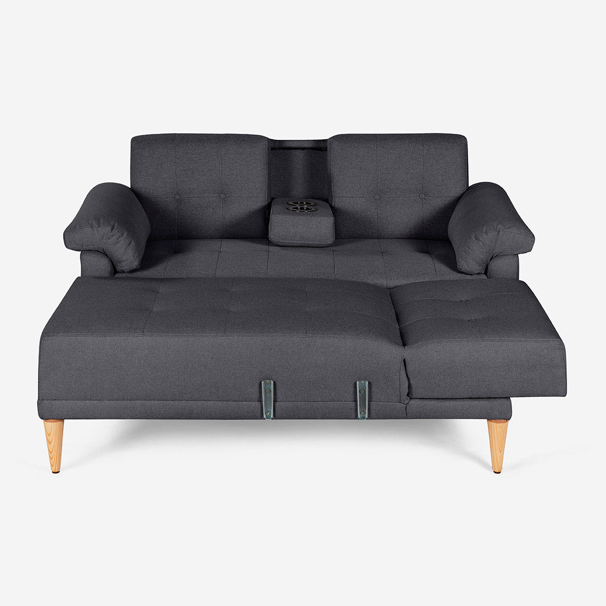 Sala Modular Makora Dassia Gris Oxford Magic De 3 Plazas Con Portavasos - Outlet
