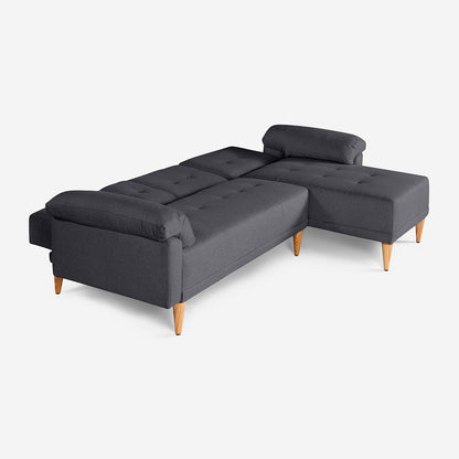 Sala Modular Makora Dassia Gris Oxford Magic De 3 Plazas Con Portavasos - Outlet
