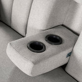 Sala Modular Makora Alessandra Gris Claro Tacto Durazno De 3 Plazas Con Portavasos