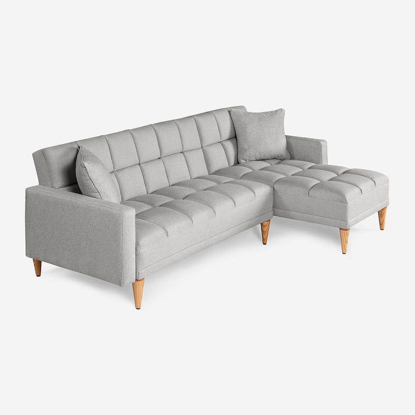 Sala Modular Makora Alpak Gris Claro Poliéster De 3 plazas