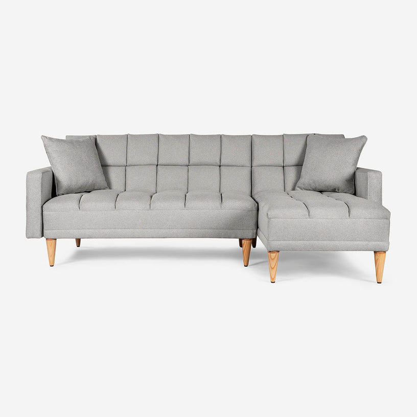 Sala Modular Makora Alpak Gris Claro Poliéster De 3 plazas
