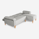 Sala Modular Makora Alessandra Gris Claro Tacto Durazno De 3 Plazas Con Portavasos