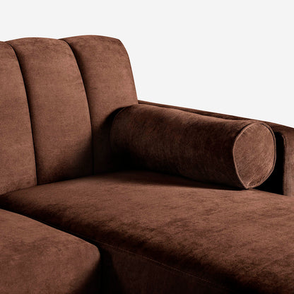 Sala Modular Makora Xander Café Terciopelo De 3 Plazas - Outlet