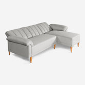 Sala Modular Makora Alessandra Gris Claro Tacto Durazno De 3 Plazas Con Portavasos
