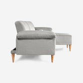 Sala Modular Makora Alessandra Gris Claro Tacto Durazno De 3 Plazas Con Portavasos