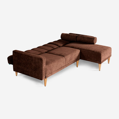 Sala Modular Makora Xander Café Terciopelo De 3 Plazas - Outlet