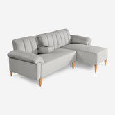 Sala Modular Makora Alessandra Gris Claro Tacto Durazno De 3 Plazas Con Portavasos