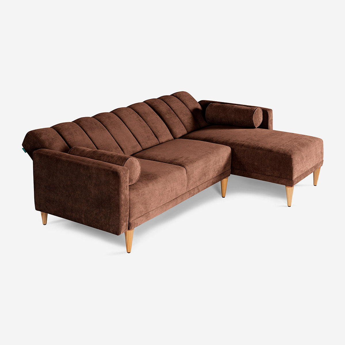 Sala Modular Makora Xander Café Terciopelo De 3 Plazas - Outlet
