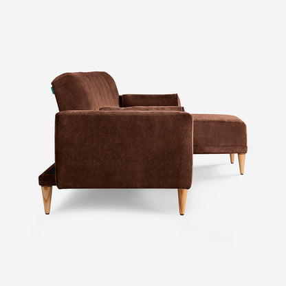 Sala Modular Makora Xander Café Terciopelo De 3 Plazas - Outlet