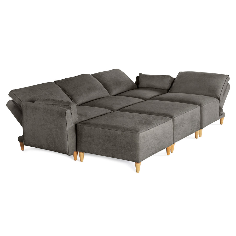 Sala De 6 Modulos Makora Morelli Memory Foam Oxford Chenil Respaldo Reclinable De 3 Posiciones