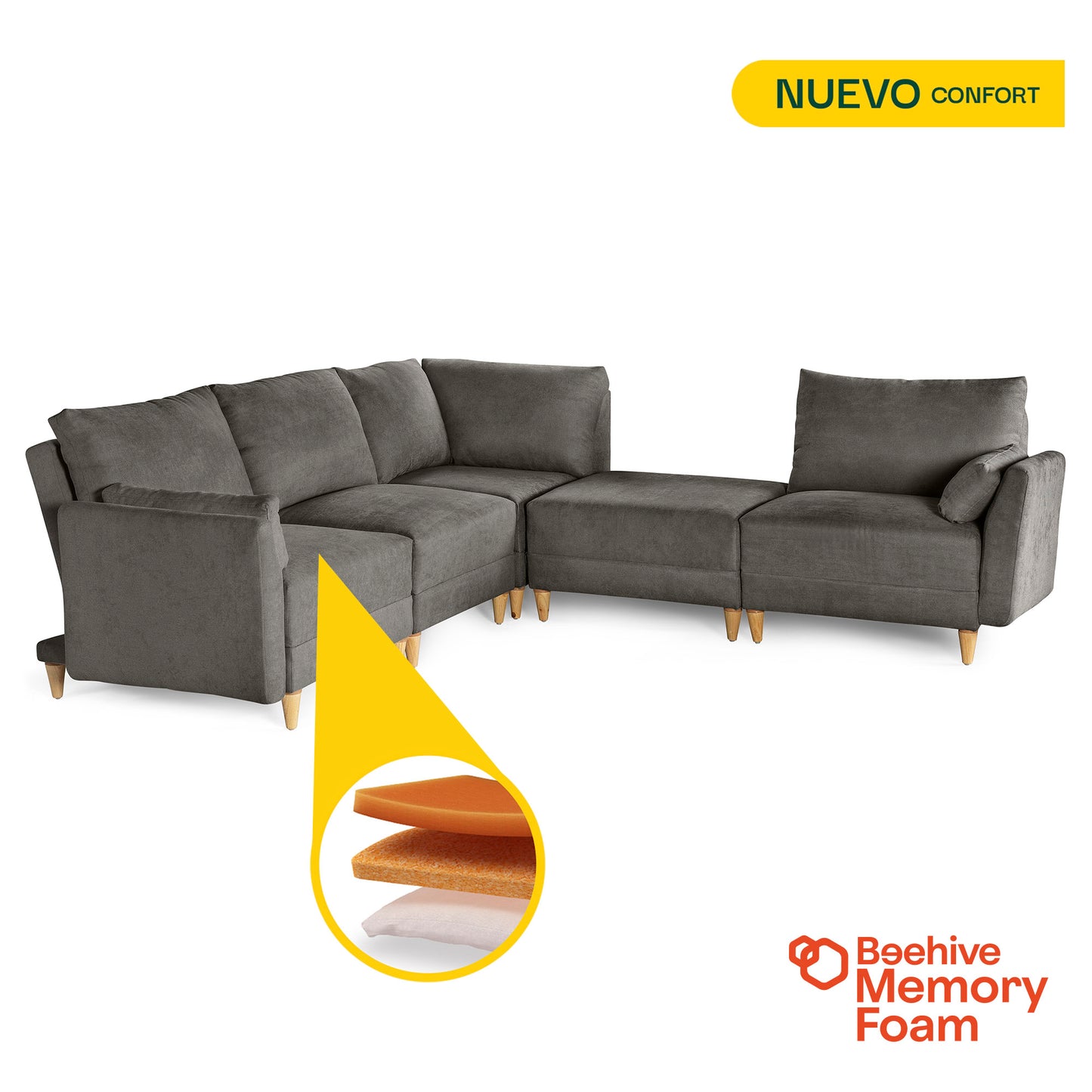 Sala modular Everyn de 5 modulos Color Oxford