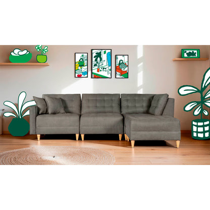 Sala Modular Godric de 4 modulos Color Gris Oxford