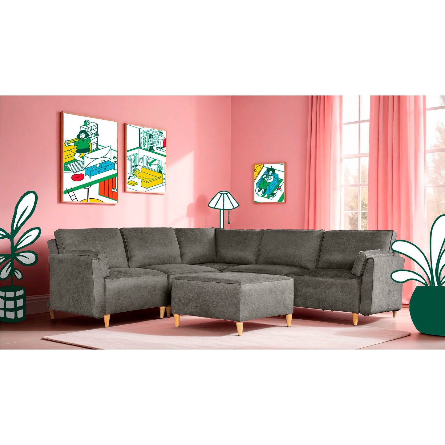 Sala modular Morelli de 6 modulos Color Oxford