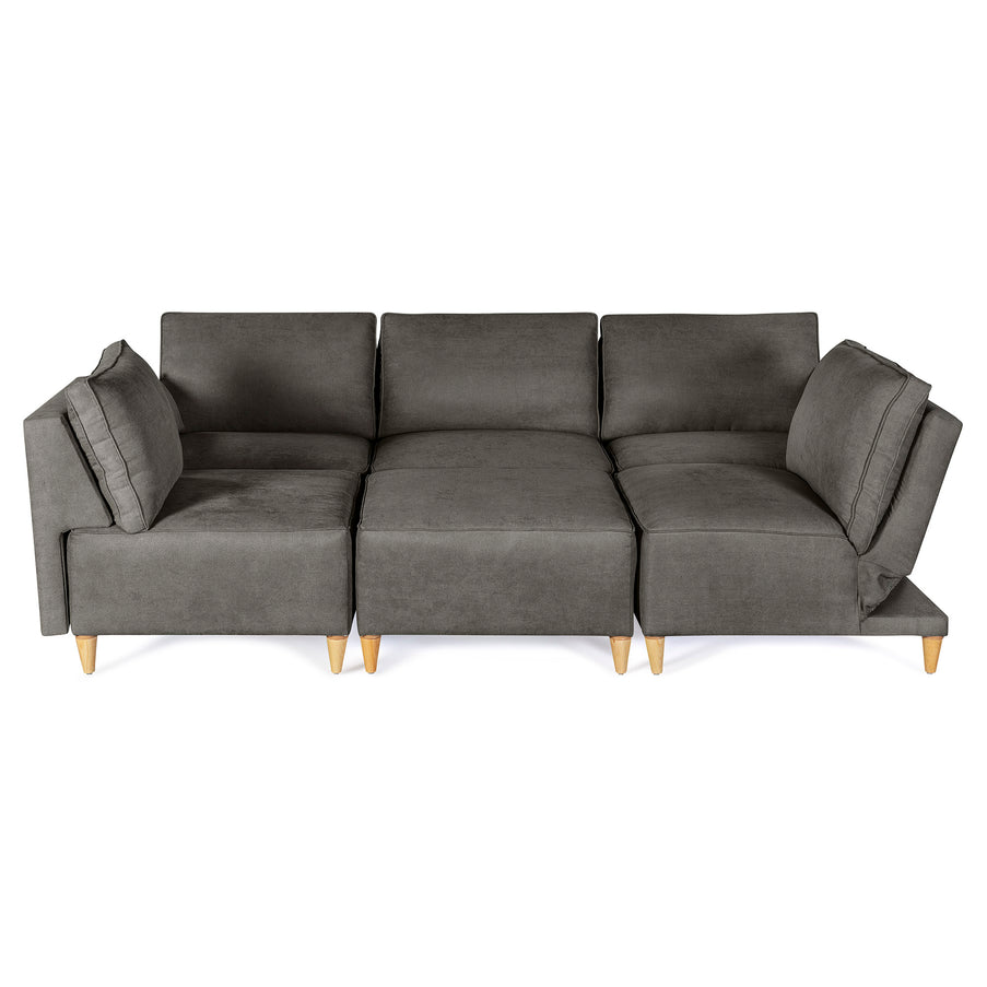 Sala De 6 Modulos Makora Morelli Memory Foam Oxford Chenil Respaldo Reclinable De 3 Posiciones