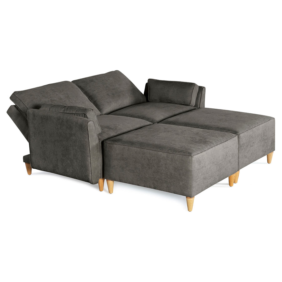 Sala De 4 Modulos Makora Morelli Memory Foam Oxford Chenil Respaldo Reclinable De 3 Posiciones