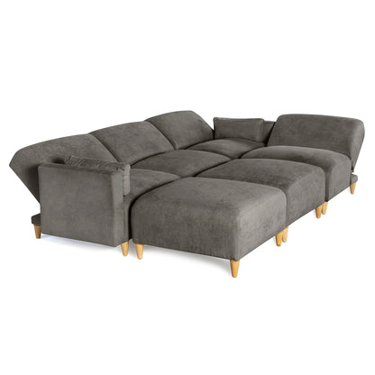 Sala Modular de 6 modulos Zavian Color Gris Oxford