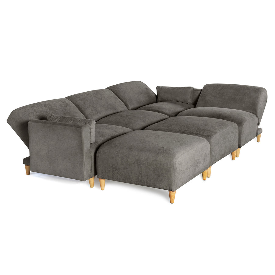 Sala Modular de 6 modulos Zavian Color Gris Oxford