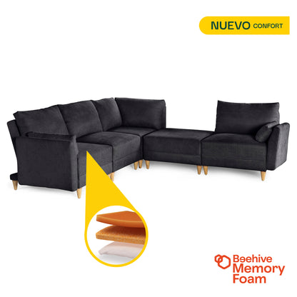 Sala modular Everyn de 5 modulos Color Negro