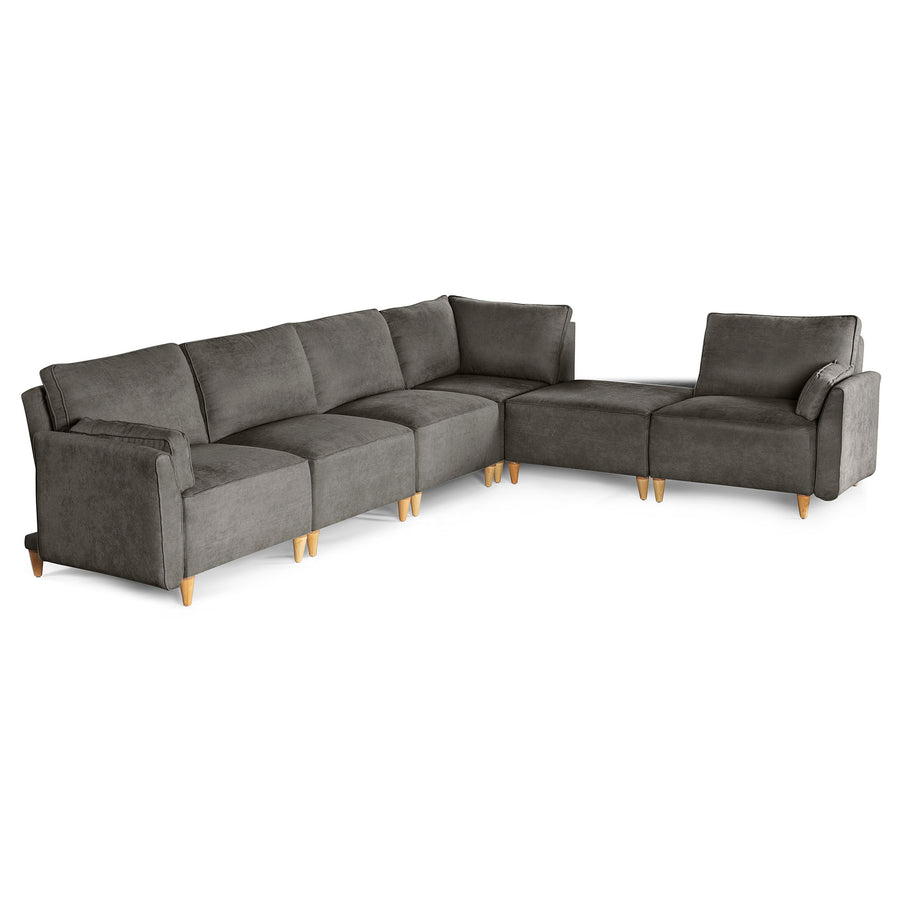 Sala De 6 Modulos Makora Morelli Memory Foam Oxford Chenil Respaldo Reclinable De 3 Posiciones