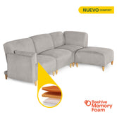 Sala Modular de 4 modulos Zavian Color Gris Claro