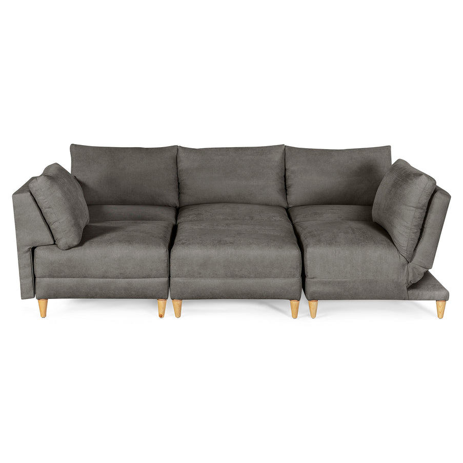 Sala De 6 Modulos Makora Everyn Memory Foam Oxford Chenil Respaldo Reclinable De 3 Posiciones