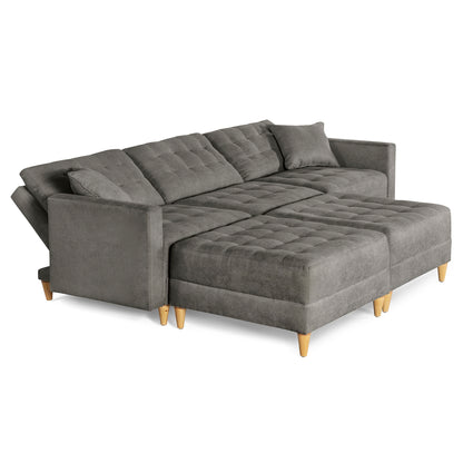 Sala Modular Godric de 5 modulos Color Gris Oxford