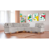 Sala Modular Maristella de 5 modulos Color Gris Claro