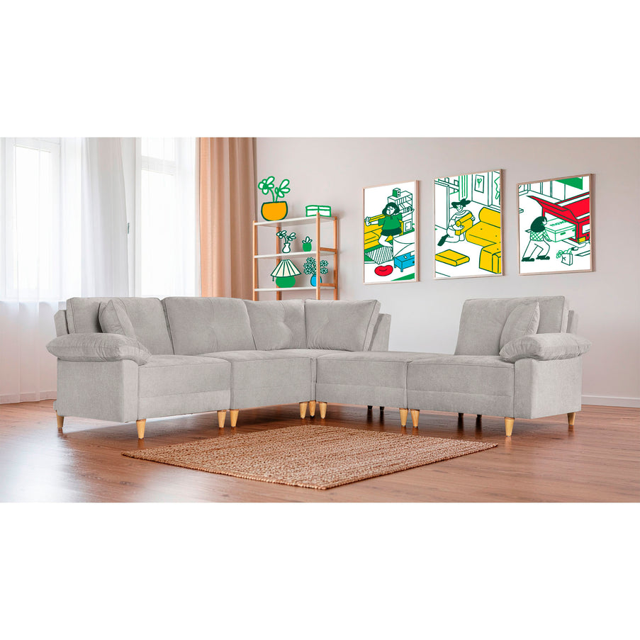 Sala Modular Maristella de 5 modulos Color Gris Claro